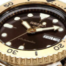 Seiko 5 Sports Automatic Brown Dial Two Tone Steel Strap Watch For Men - SRPK24